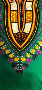 100% Cotton Fabric, Dashiki Print Kaftan with Zipper, 1X, 2X, 3X