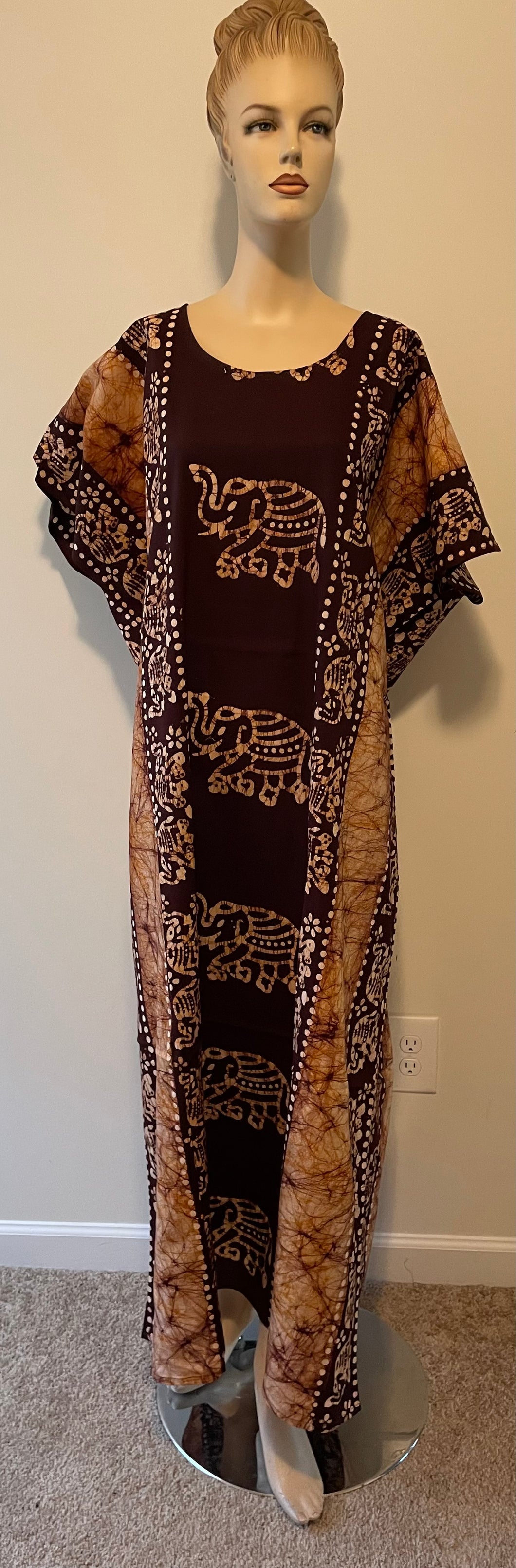 100% Cotton Plus size 1X 2X 3X Cotton Print Caftan !