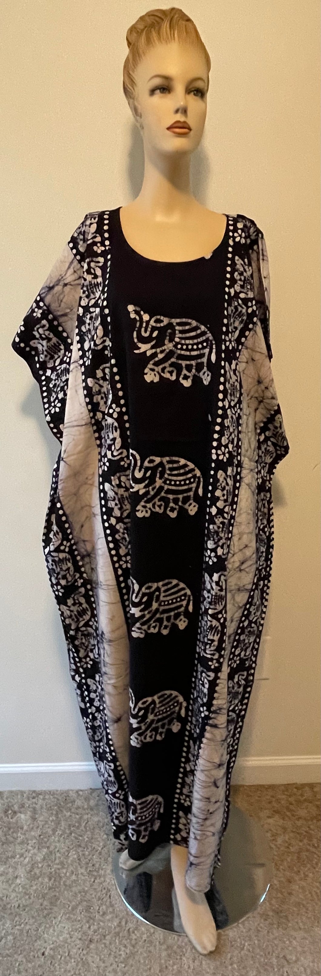 100% Cotton Plus size 1X 2X 3X Cotton Print Caftan !