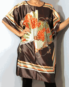 Trendy Tunic Top, Plus Size, Silky Satin, Printed.